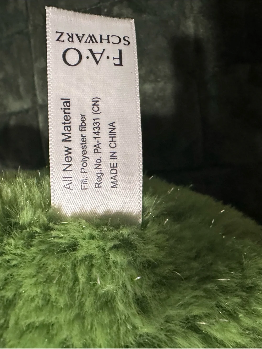 FAO Schwarz Green and Cream Sparkle-Brown Avocado Plush